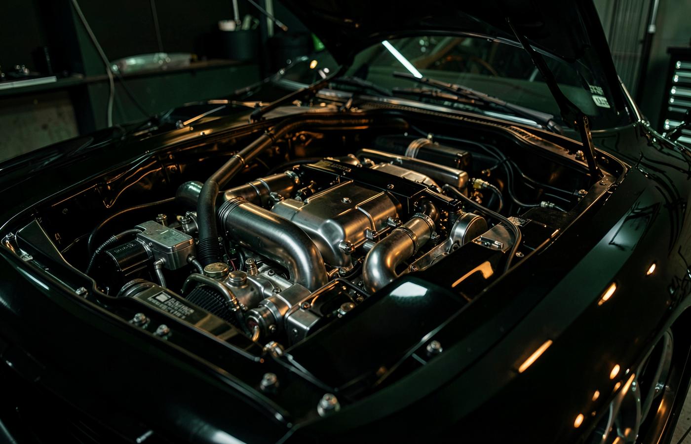 Detailed high-performance engine bay